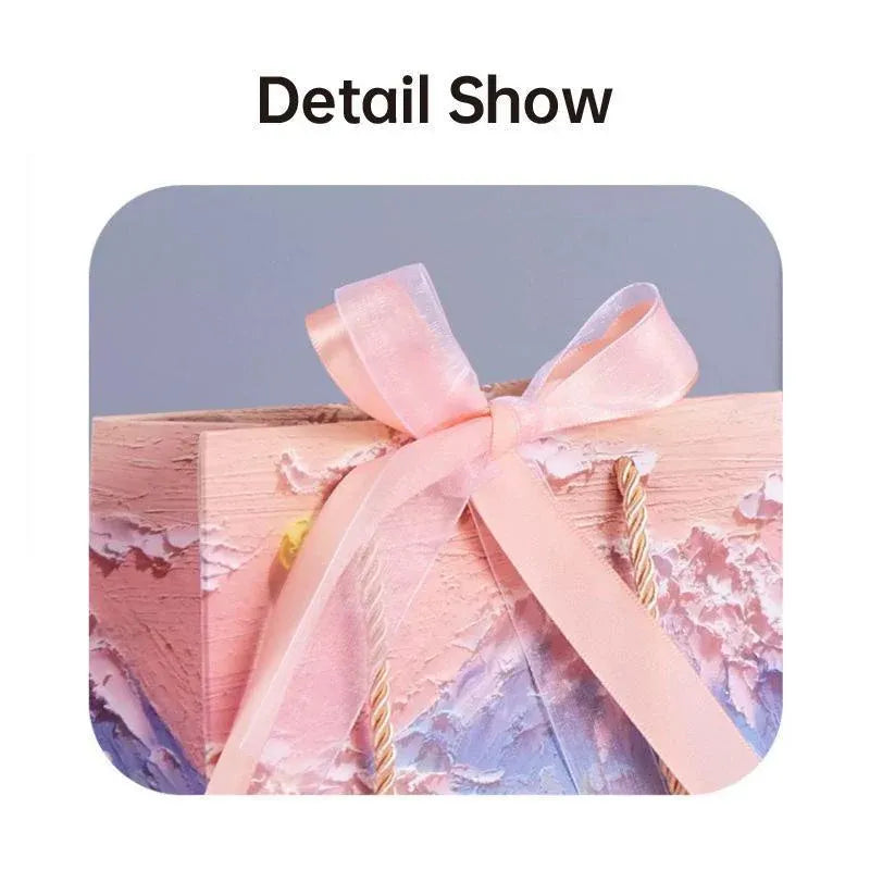 10pcs Oil Painting Gift Paper Bags for Birthday and Holiday Gift Packaging Tote - M