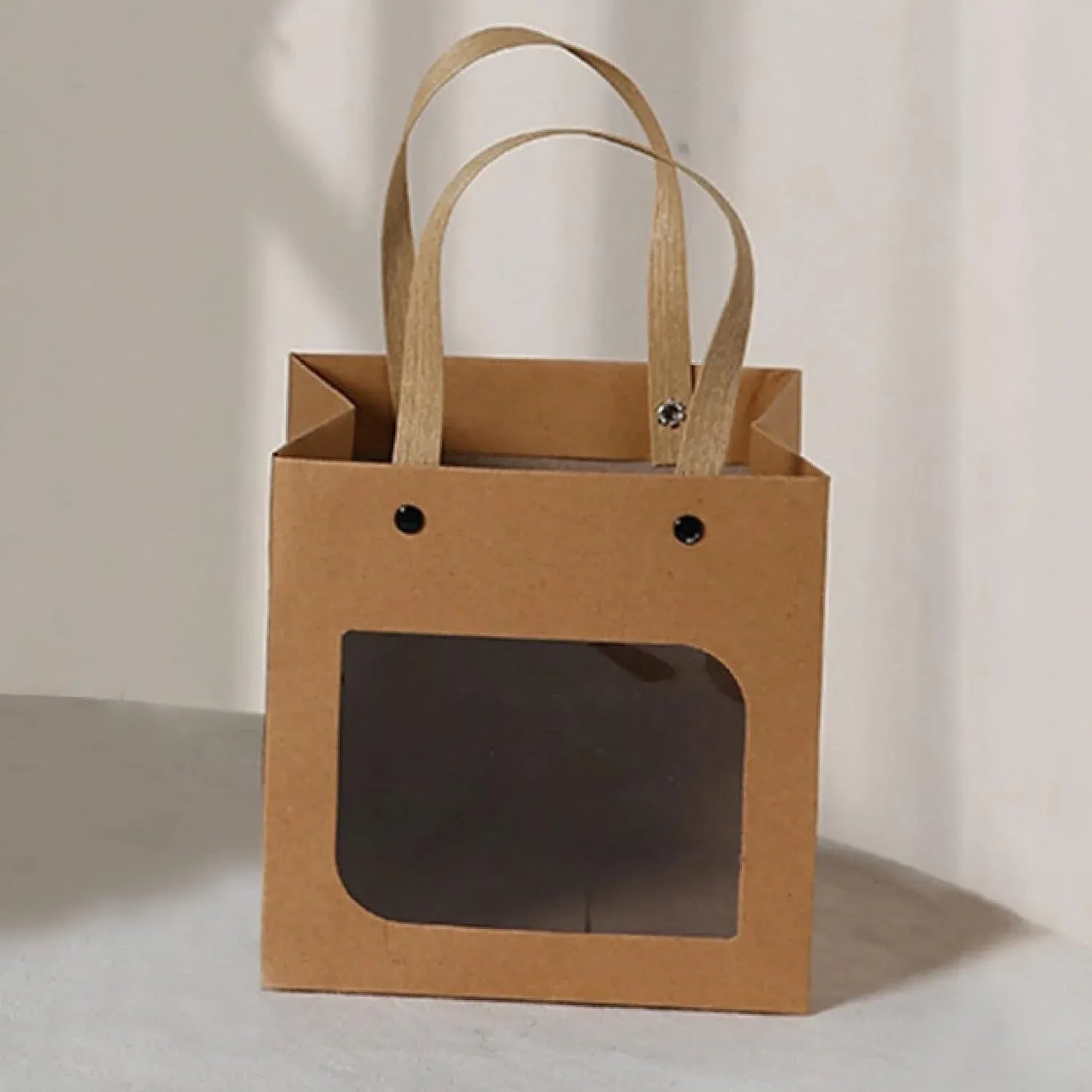 Square Paper Bags Standard Kraft Material Sturdy Multipurpose Available 3 Sizes - 25pcs-10*10*10cm