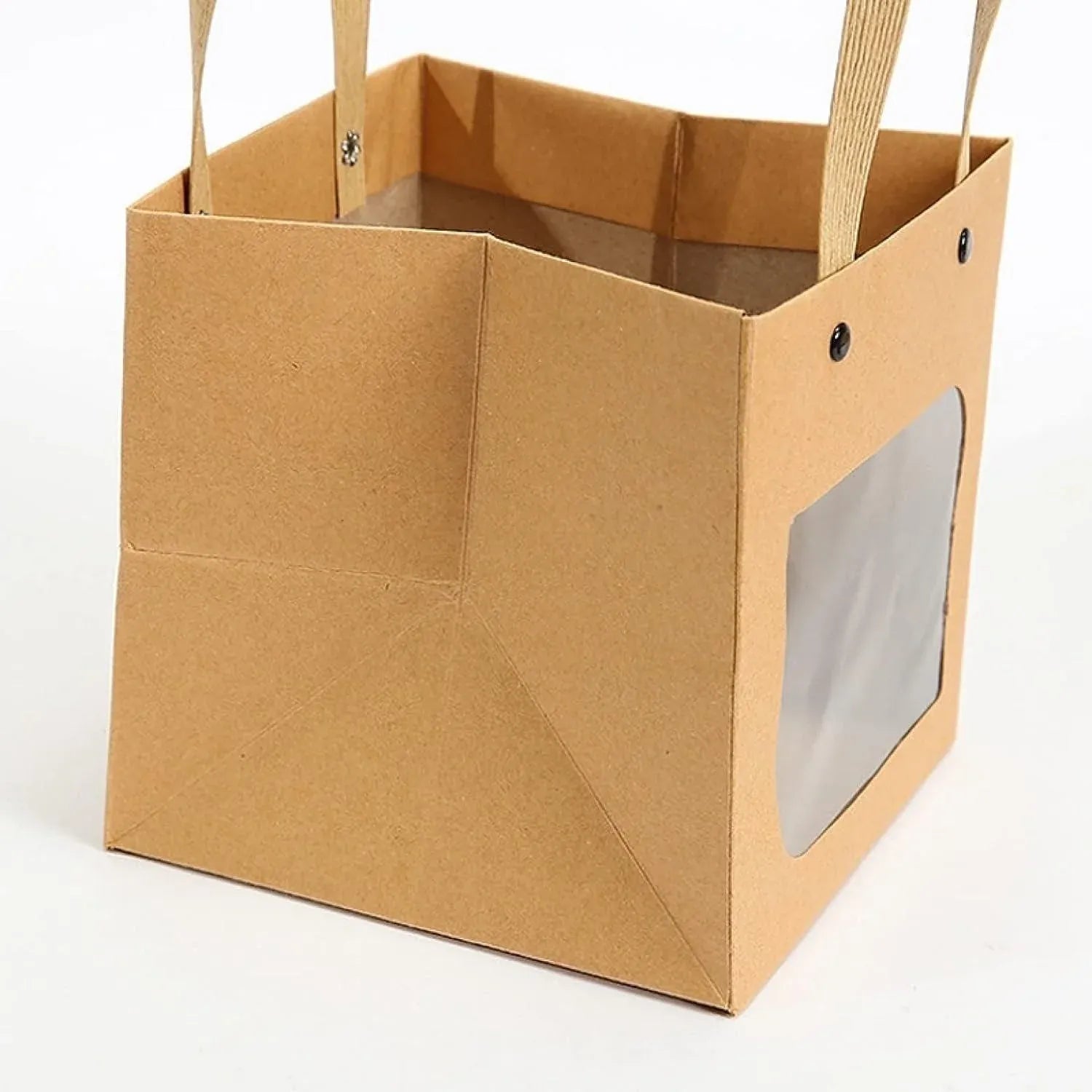 Square Paper Bags Standard Kraft Material Sturdy Multipurpose Available 3 Sizes - 25pcs-15*15*15cm
