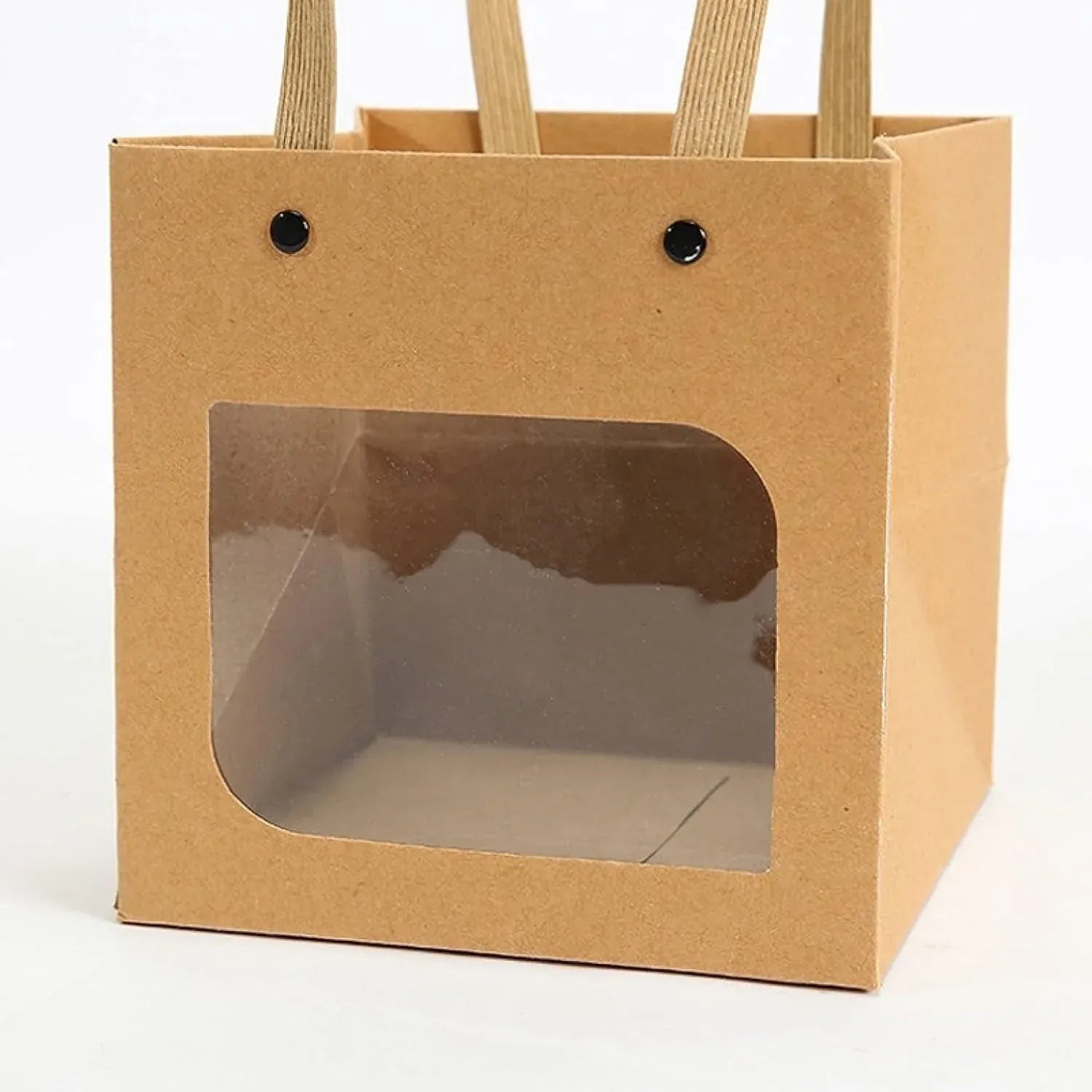 Square Paper Bags Standard Kraft Material Sturdy Multipurpose Available 3 Sizes - 25pcs-15*15*15cm