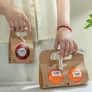 50PCS Kraft Paper Packaging Box Fruit Gift Bag Single Double Handle for Party - 9x16cm