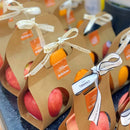 50PCS Kraft Paper Packaging Box Fruit Gift Bag Single Double Handle for Party - 9x16cm