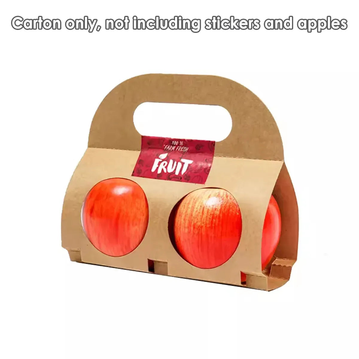 50PCS Kraft Paper Packaging Box Fruit Gift Bag Single Double Handle for Party - 9x16cm