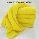 10PCS Microfiber Cleaning Cloths Car Detailing Towels Polishing Rags No Scratch - Yellow