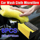 6Pcs Car Wash Cloth Microfibre Super Absorbent Polishing Cleaning Towels Drying
