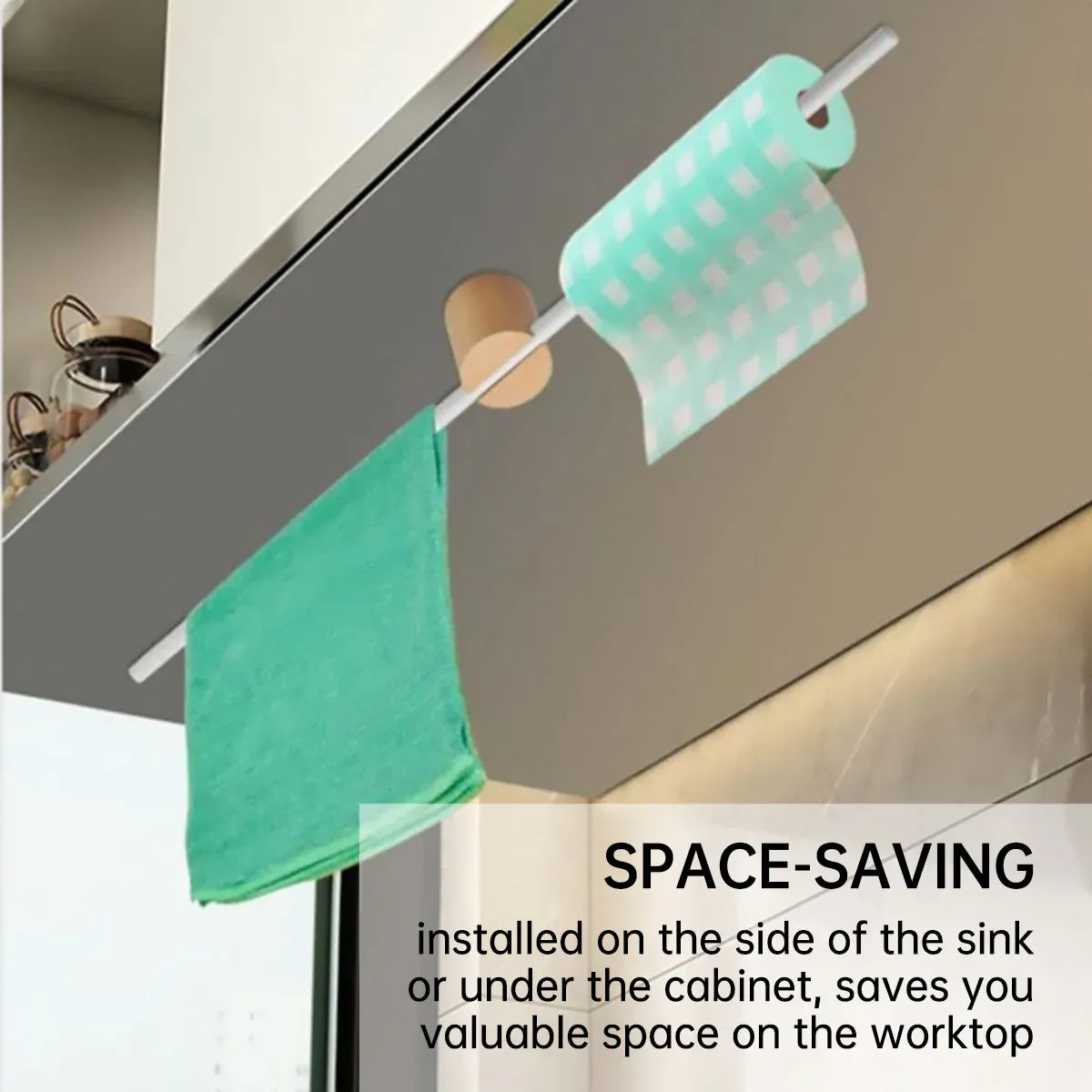 Minimalist Adjustable No-Drill Extendable Towel Rail for Bathroom Home Organizer - 40cm