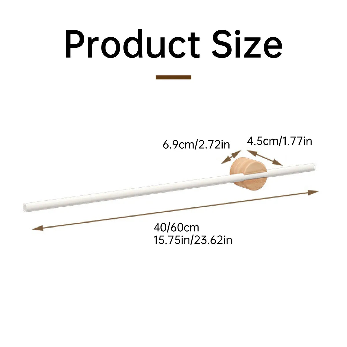 Minimalist Adjustable No-Drill Extendable Towel Rail for Bathroom Home Organizer - 60cm