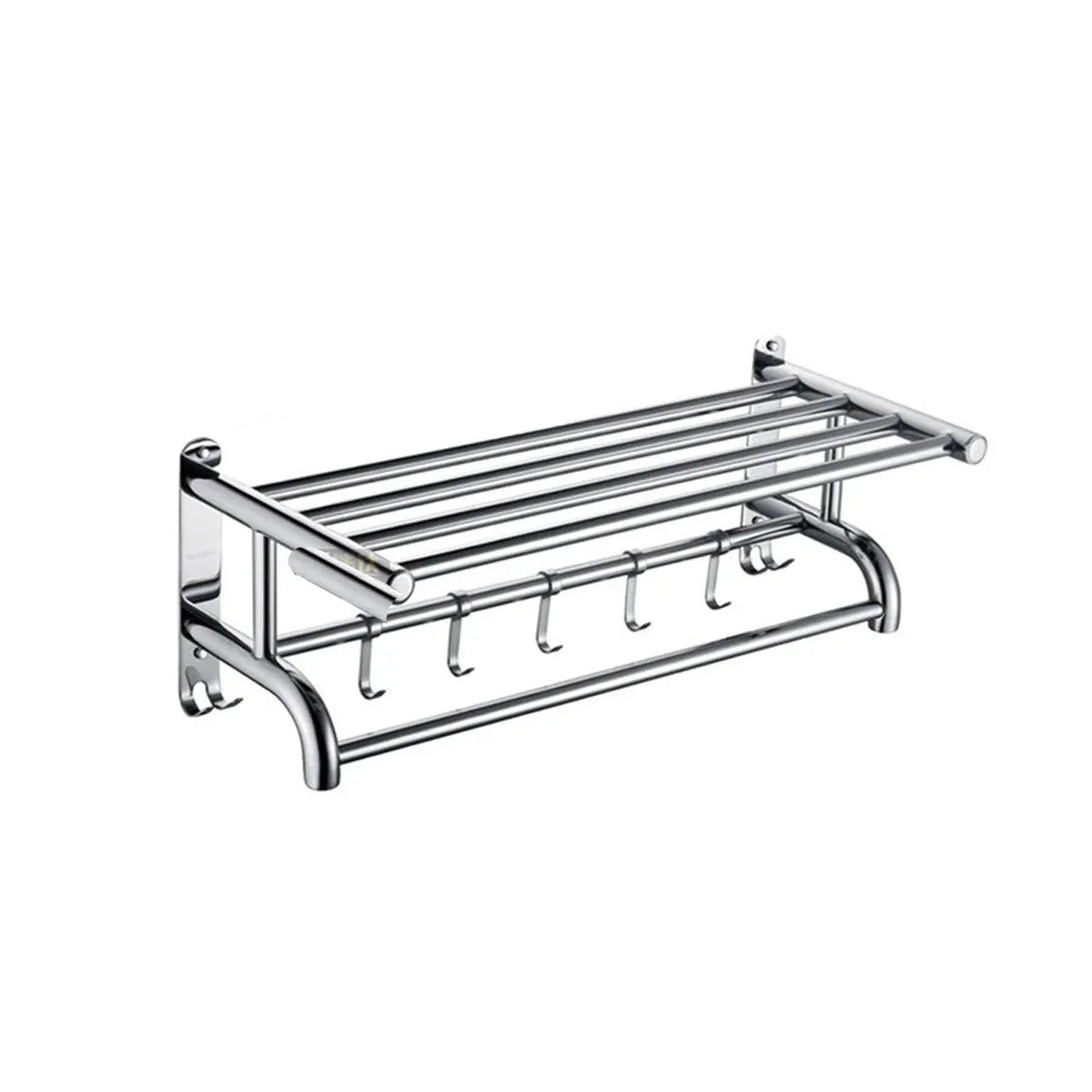 Towel Rack Bathroom Hotel Rail Holder Stainless Steel Wall Mounted Storage Shelf