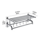 Towel Rack Bathroom Hotel Rail Holder Stainless Steel Wall Mounted Storage Shelf