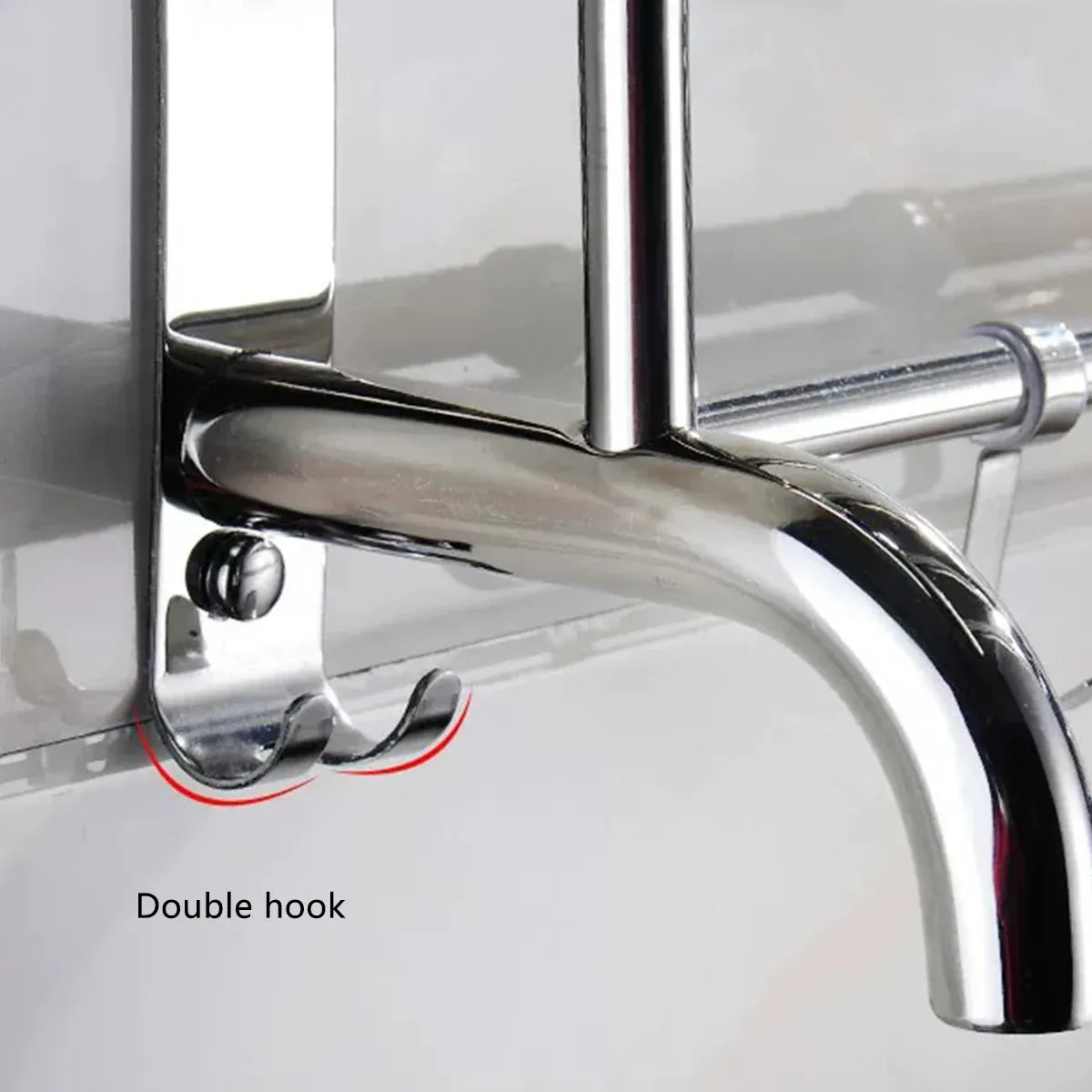 Towel Rack Bathroom Hotel Rail Holder Stainless Steel Wall Mounted Storage Shelf
