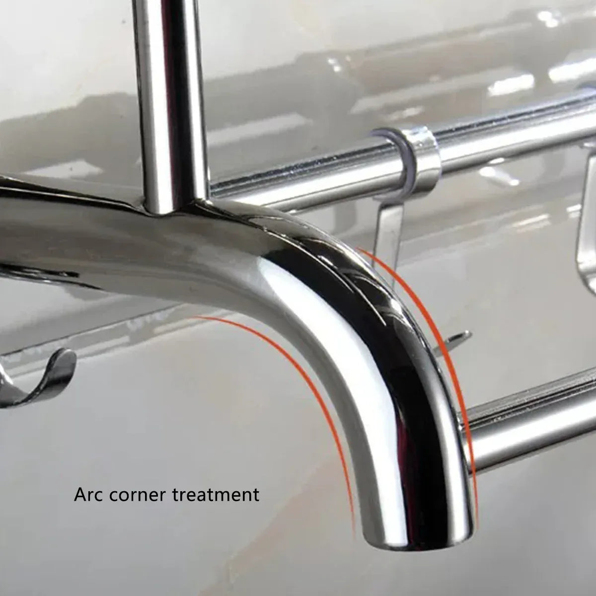 Towel Rack Bathroom Hotel Rail Holder Stainless Steel Wall Mounted Storage Shelf