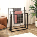 3 Bar Metal Floor-Standing Towel Rack 80x32.5x90cm Durable for Bathroom Bedroom