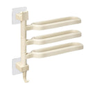 Punch-free Towel Rack Basic Model Rotatable Multi-rod Bathroom Toilet Towel Hang - White