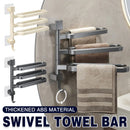 Punch-free Towel Rack Basic Model Rotatable Multi-rod Bathroom Toilet Towel Hang - White