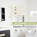Punch-free Towel Rack Basic Model Rotatable Multi-rod Bathroom Toilet Towel Hang - White