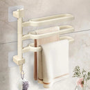 Punch-free Towel Rack Basic Model Rotatable Multi-rod Bathroom Toilet Towel Hang - White