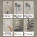 Punch-free Towel Rack Basic Model Rotatable Multi-rod Bathroom Toilet Towel Hang - White
