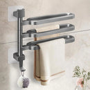 Punch-free Towel Rack Basic Model Rotatable Multi-rod Bathroom Toilet Towel Hang - White