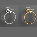 Bathroom Towel Rack Wall Mounted Towel Ring Black Toilet Paper Holder Shelf - Gold