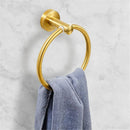 Bathroom Towel Rack Wall Mounted Towel Ring Black Toilet Paper Holder Shelf - Gold