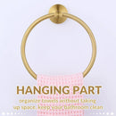 Bathroom Towel Rack Wall Mounted Towel Ring Black Toilet Paper Holder Shelf - Gold