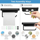 Wall Mounted Aluminum Toilet Paper Holder Non-perforated Tissue Cell Phone Shelf - Black