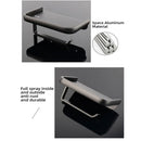 Wall Mounted Aluminum Toilet Paper Holder Non-perforated Tissue Cell Phone Shelf - Black