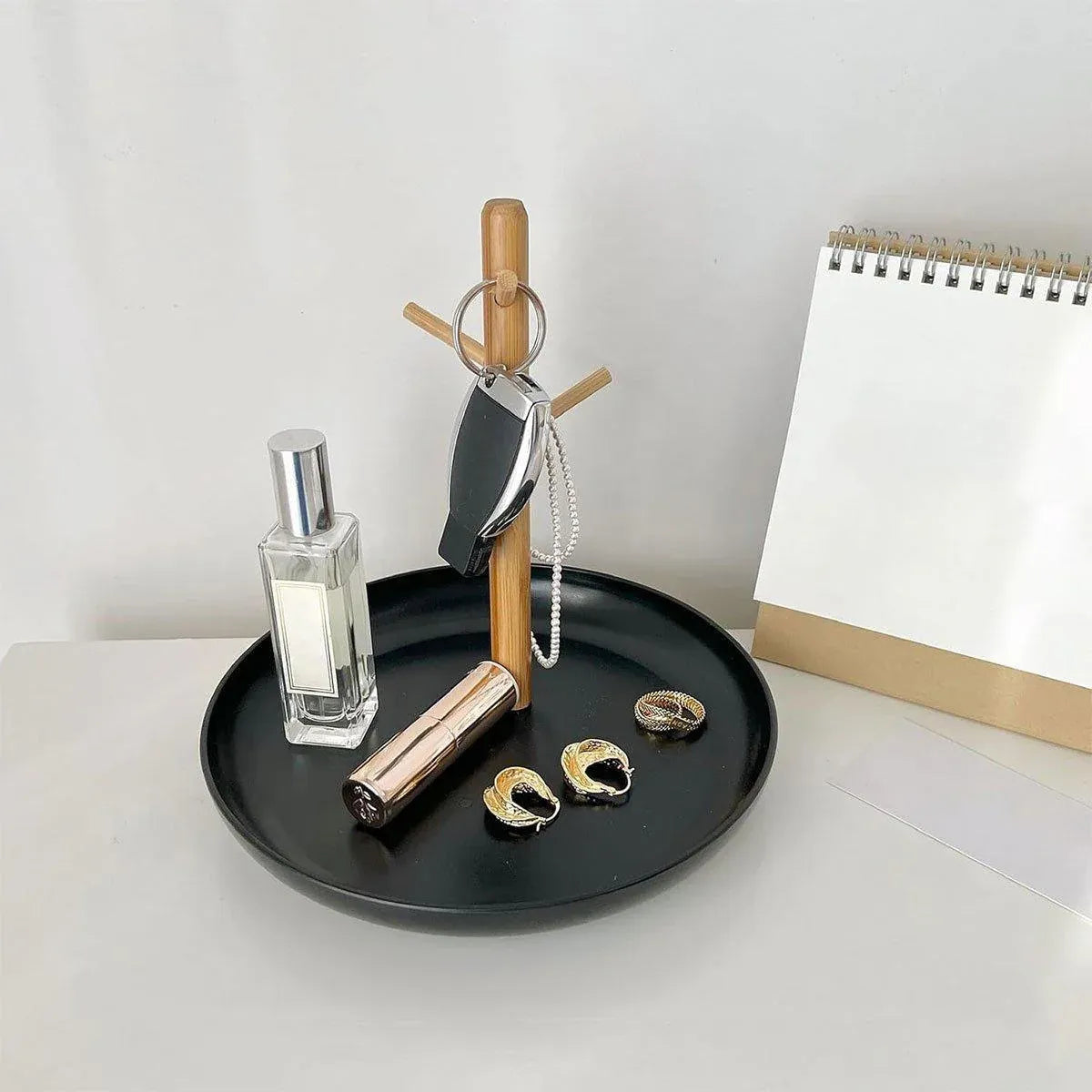 Branch Tray Desktop Storage Organizer Key Holder Rack for Living Room Entryway - White