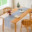 Solid Colour Woven Hollow Fringe Table Runner Home Dining Tablecloth Decoration - 33x183cm-Green