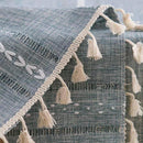 Solid Colour Woven Hollow Fringe Table Runner Home Dining Tablecloth Decoration - 33x183cm-Green