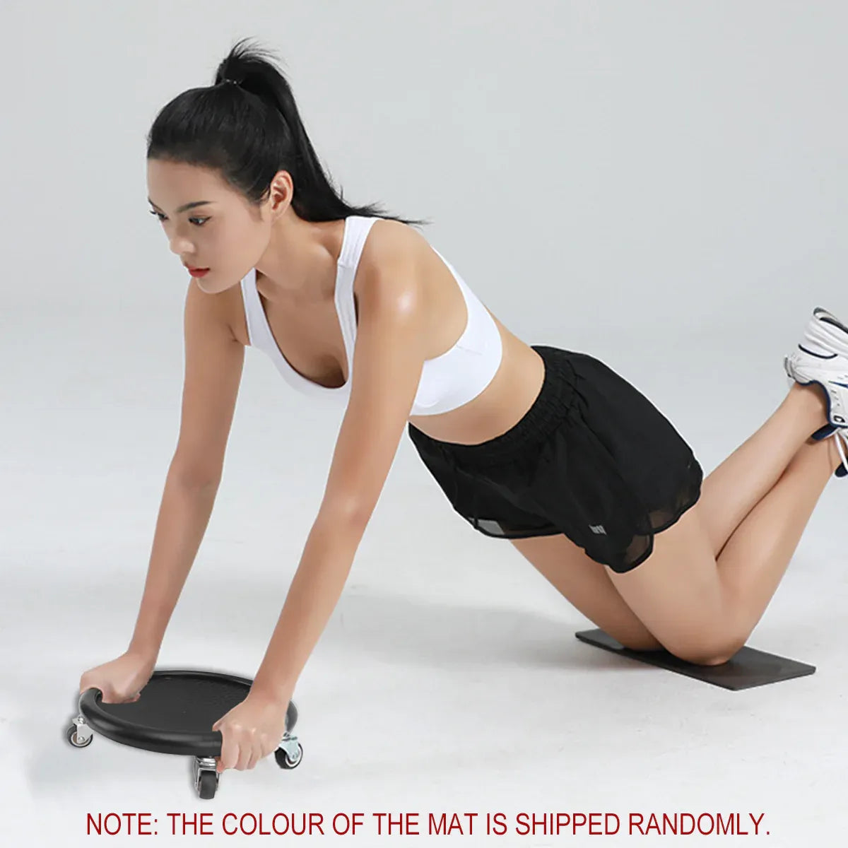 Quiet Abdominal Exercise Plate with Castor Non Slip Surface Home Gym Fitness