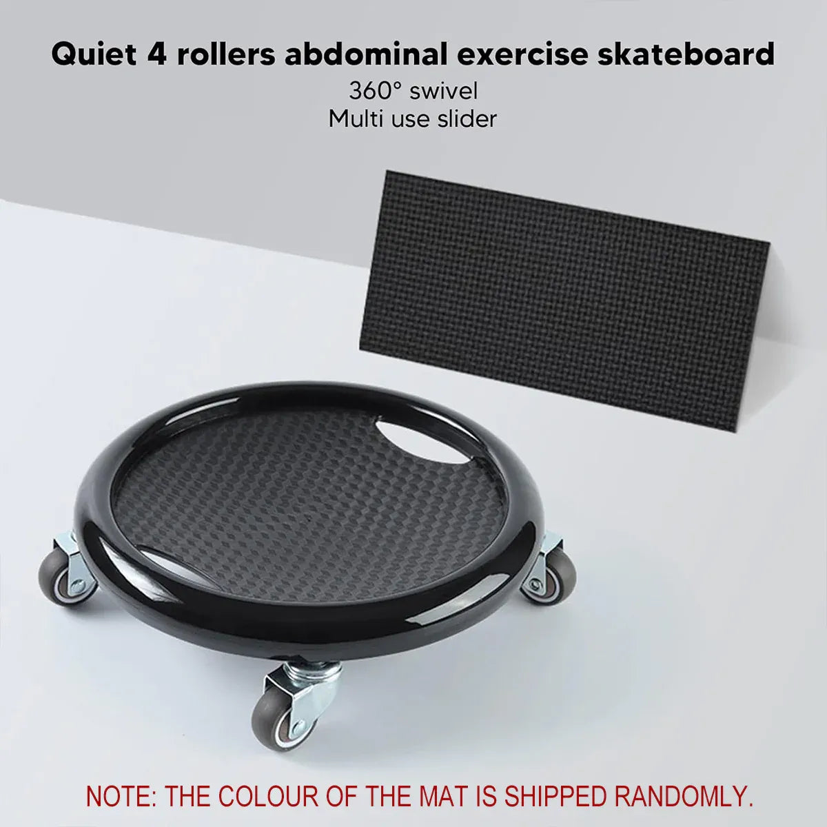Quiet Abdominal Exercise Plate with Castor Non Slip Surface Home Gym Fitness
