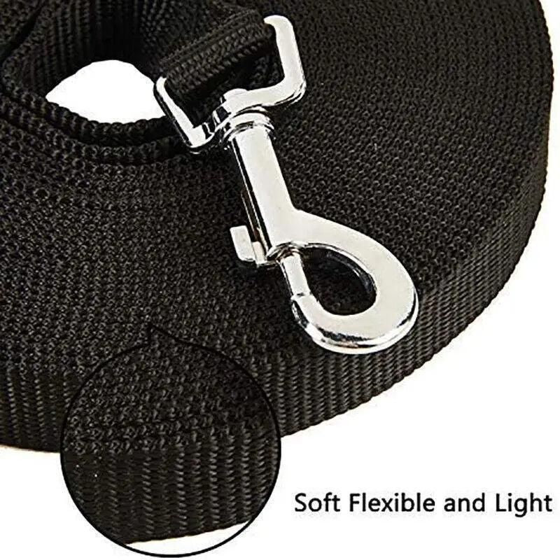 50Ft/15M Long Dog Lead Pet Puppy Leash Training Obedience Recall Walk Tracking - Black