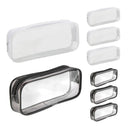 8PCS Waterproof Transparent Zipper Pencil Case Cosmetic Stationery Organizer Bag
