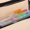 8PCS Waterproof Transparent Zipper Pencil Case Cosmetic Stationery Organizer Bag