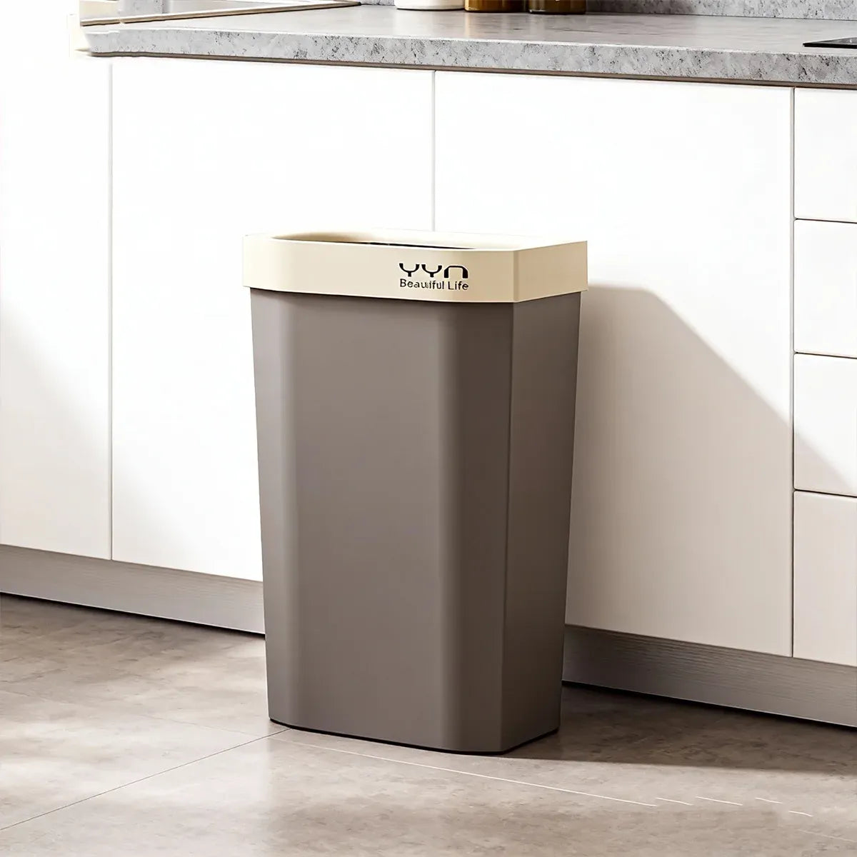 40L Large Capacity Garbage Bin Trash Can Kitchen Bathroom Bin Waste Bin Durable