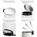 Trash Can Double Layer Foot Pedal Design with Lid Household Bin Kitchen Bathroom - White