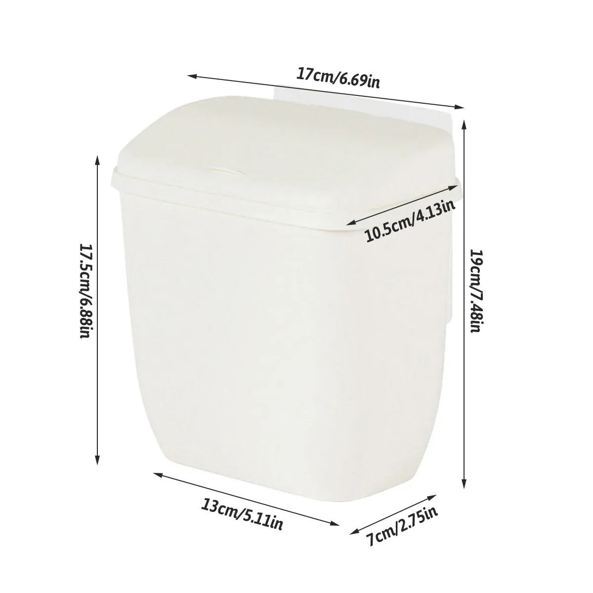Wall Hanging Dustbin With Cover For Toilet Kitchen Hole Free Space Saving Bin