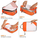 6pcs Mesh Visible Travel Storage Set Waterproof Nylon Compressible Storage Bags - Sky Blue