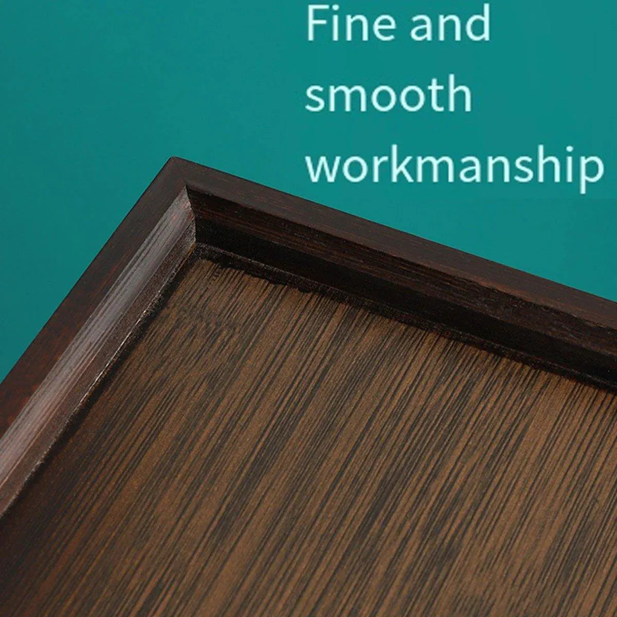 Bamboo Tea Tray Rectangular Tea Table Walnut Colour Fruit Bread Serving Plate - 28-20cm