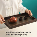 Bamboo Tea Tray Rectangular Tea Table Walnut Colour Fruit Bread Serving Plate - 28-20cm
