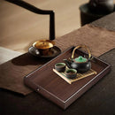 Bamboo Tea Tray Rectangular Tea Table Walnut Colour Fruit Bread Serving Plate - 28-20cm