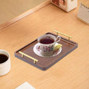 1-Piece Brown Rectangular Serving Tray