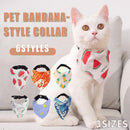 Pet Bandana-Style Collar Saliva Towel Adjustable For Cat Kitten Dog Puppy L Size - Blue
