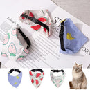 Pet Bandana-Style Collar Saliva Towel Adjustable For Cat Kitten Dog Puppy L Size - Blue