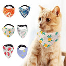 Pet Bandana-Style Collar Saliva Towel Adjustable For Cat Kitten Dog Puppy L Size - Blue
