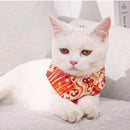 Pet Bandana-Style Collar Saliva Towel Adjustable For Cat Kitten Dog Puppy L Size - Blue