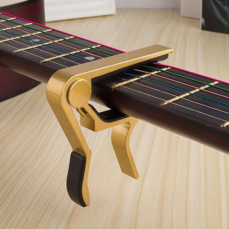 Premium Alloy Capo Quick Change Trigger Clamp For Guitar Banjo Ukulele Mandolin - Black
