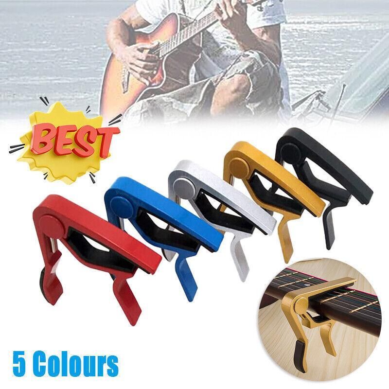 Premium Alloy Capo Quick Change Trigger Clamp For Guitar Banjo Ukulele Mandolin - Black