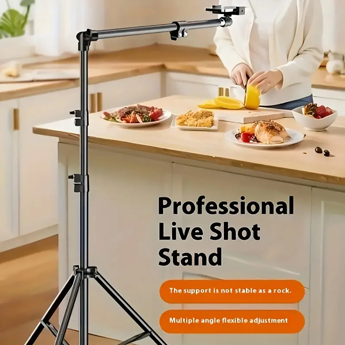 2.2m Adjustable Overhead Shooting Stand For Phone Camera DSLR Video Live Use